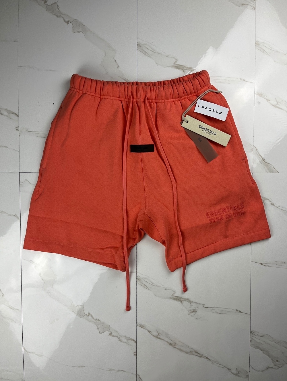 Fear of God Essentials Men's Coral Orange Sweat Shorts XS
